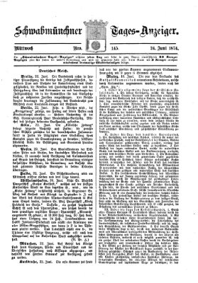 Schwabmünchner Tages-Anzeiger Mittwoch 24. Juni 1874