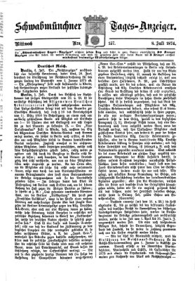 Schwabmünchner Tages-Anzeiger Mittwoch 8. Juli 1874