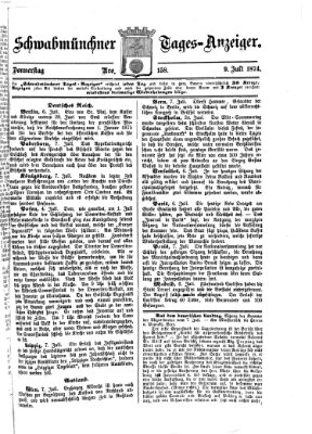 Schwabmünchner Tages-Anzeiger Donnerstag 9. Juli 1874