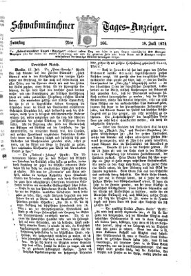 Schwabmünchner Tages-Anzeiger Samstag 18. Juli 1874