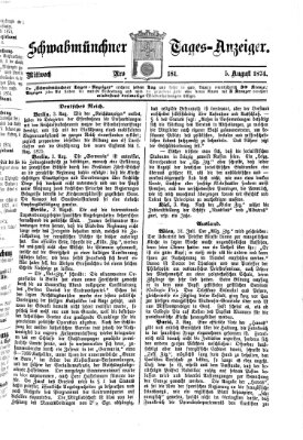 Schwabmünchner Tages-Anzeiger Mittwoch 5. August 1874