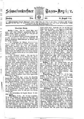 Schwabmünchner Tages-Anzeiger Dienstag 11. August 1874