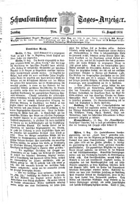 Schwabmünchner Tages-Anzeiger Samstag 15. August 1874