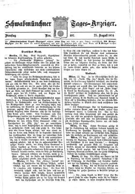 Schwabmünchner Tages-Anzeiger Dienstag 25. August 1874