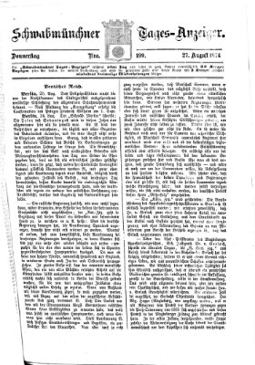 Schwabmünchner Tages-Anzeiger Donnerstag 27. August 1874