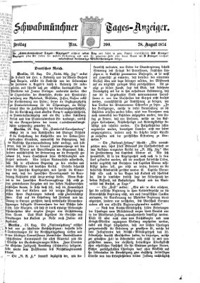 Schwabmünchner Tages-Anzeiger Freitag 28. August 1874