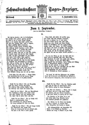 Schwabmünchner Tages-Anzeiger Mittwoch 2. September 1874