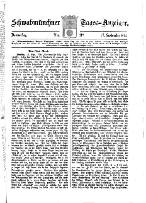 Schwabmünchner Tages-Anzeiger Donnerstag 17. September 1874