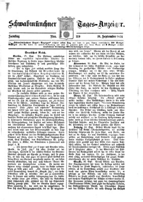 Schwabmünchner Tages-Anzeiger Samstag 19. September 1874