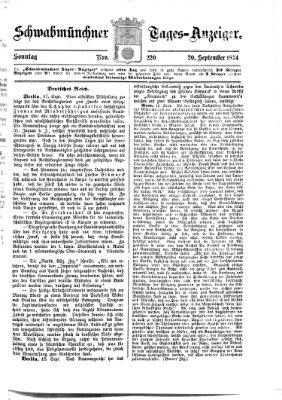 Schwabmünchner Tages-Anzeiger Sonntag 20. September 1874