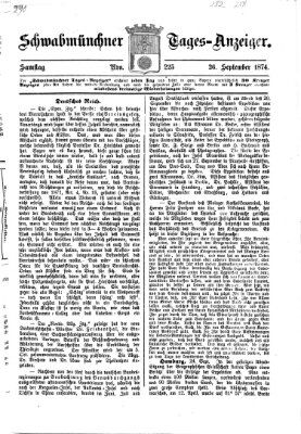 Schwabmünchner Tages-Anzeiger Samstag 26. September 1874