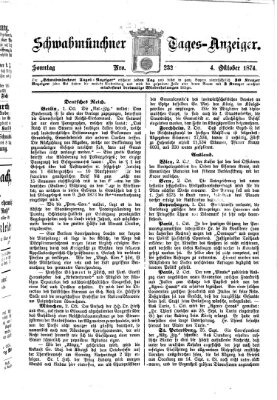 Schwabmünchner Tages-Anzeiger Sonntag 4. Oktober 1874