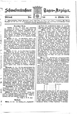 Schwabmünchner Tages-Anzeiger Mittwoch 14. Oktober 1874