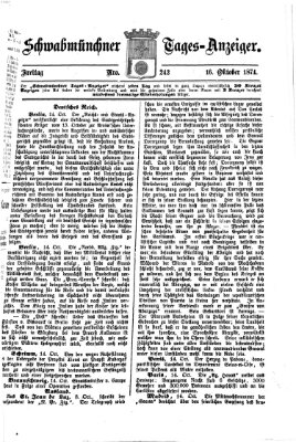 Schwabmünchner Tages-Anzeiger Freitag 16. Oktober 1874