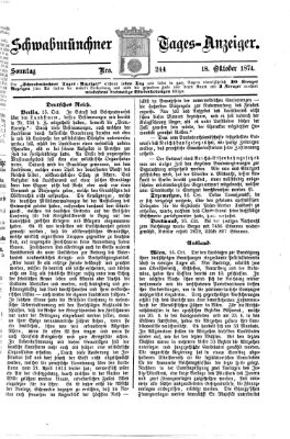 Schwabmünchner Tages-Anzeiger Sonntag 18. Oktober 1874