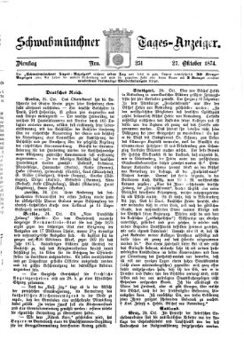 Schwabmünchner Tages-Anzeiger Dienstag 27. Oktober 1874