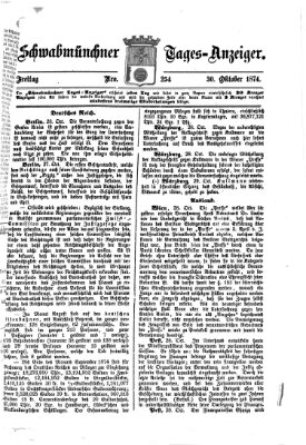 Schwabmünchner Tages-Anzeiger Freitag 30. Oktober 1874