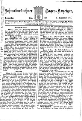 Schwabmünchner Tages-Anzeiger Donnerstag 5. November 1874