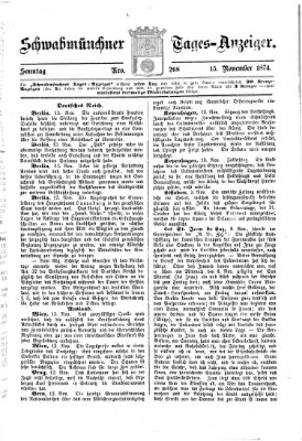 Schwabmünchner Tages-Anzeiger Sonntag 15. November 1874