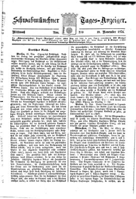 Schwabmünchner Tages-Anzeiger Mittwoch 18. November 1874