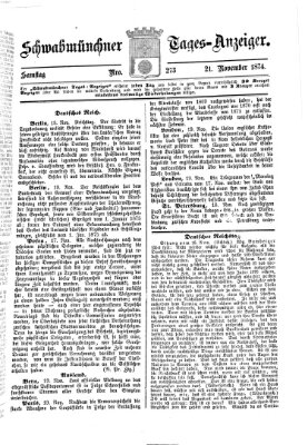 Schwabmünchner Tages-Anzeiger Samstag 21. November 1874