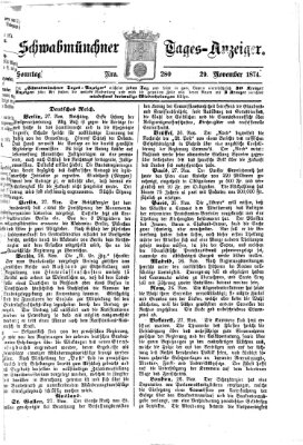 Schwabmünchner Tages-Anzeiger Sonntag 29. November 1874