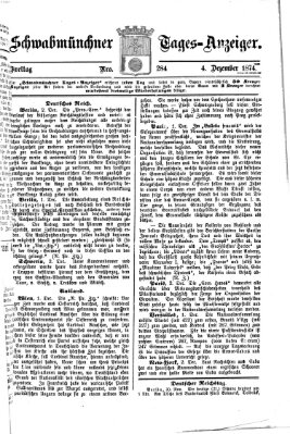 Schwabmünchner Tages-Anzeiger Freitag 4. Dezember 1874