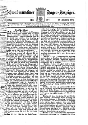 Schwabmünchner Tages-Anzeiger Samstag 19. Dezember 1874