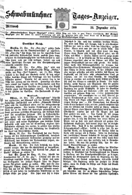 Schwabmünchner Tages-Anzeiger Mittwoch 23. Dezember 1874