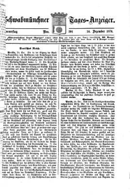 Schwabmünchner Tages-Anzeiger Donnerstag 24. Dezember 1874