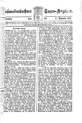 Schwabmünchner Tages-Anzeiger Donnerstag 31. Dezember 1874