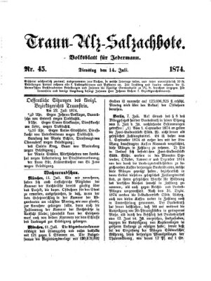 Traun-Alz-Salzachbote Dienstag 14. Juli 1874