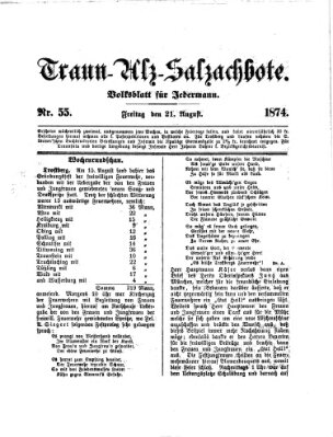 Traun-Alz-Salzachbote Freitag 21. August 1874