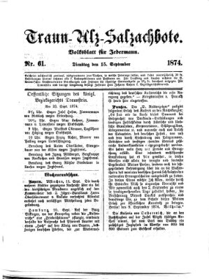 Traun-Alz-Salzachbote Dienstag 15. September 1874