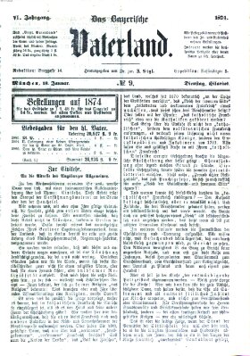 Das bayerische Vaterland Dienstag 13. Januar 1874