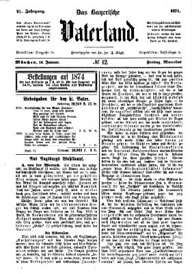 Das bayerische Vaterland Freitag 16. Januar 1874