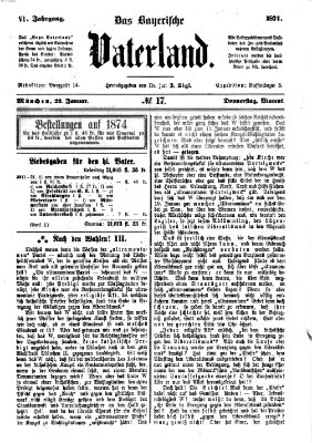 Das bayerische Vaterland Donnerstag 22. Januar 1874