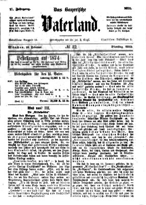 Das bayerische Vaterland Dienstag 10. Februar 1874