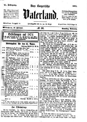 Das bayerische Vaterland Samstag 14. Februar 1874