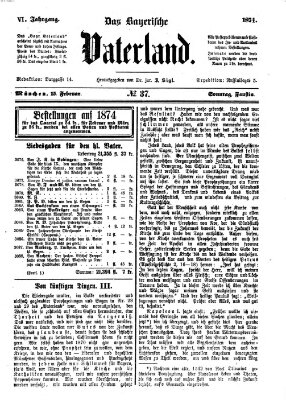 Das bayerische Vaterland Sonntag 15. Februar 1874