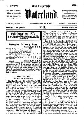 Das bayerische Vaterland Freitag 20. Februar 1874