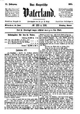 Das bayerische Vaterland Dienstag 16. Juni 1874