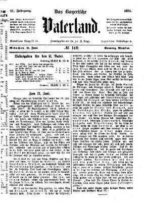 Das bayerische Vaterland Sonntag 21. Juni 1874