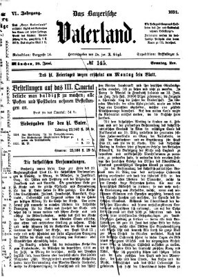 Das bayerische Vaterland Sonntag 28. Juni 1874