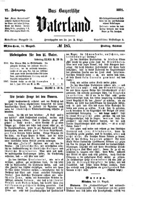 Das bayerische Vaterland Freitag 14. August 1874