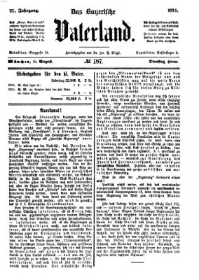 Das bayerische Vaterland Dienstag 18. August 1874