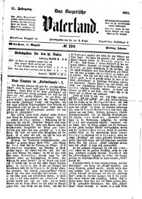 Das bayerische Vaterland Freitag 21. August 1874