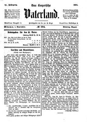 Das bayerische Vaterland Sonntag 6. September 1874