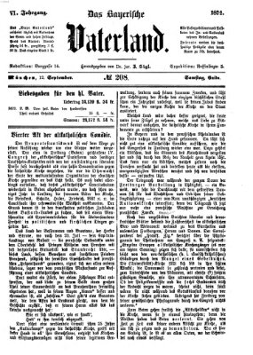 Das bayerische Vaterland Samstag 12. September 1874