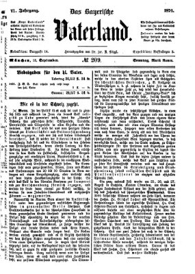 Das bayerische Vaterland Sonntag 13. September 1874